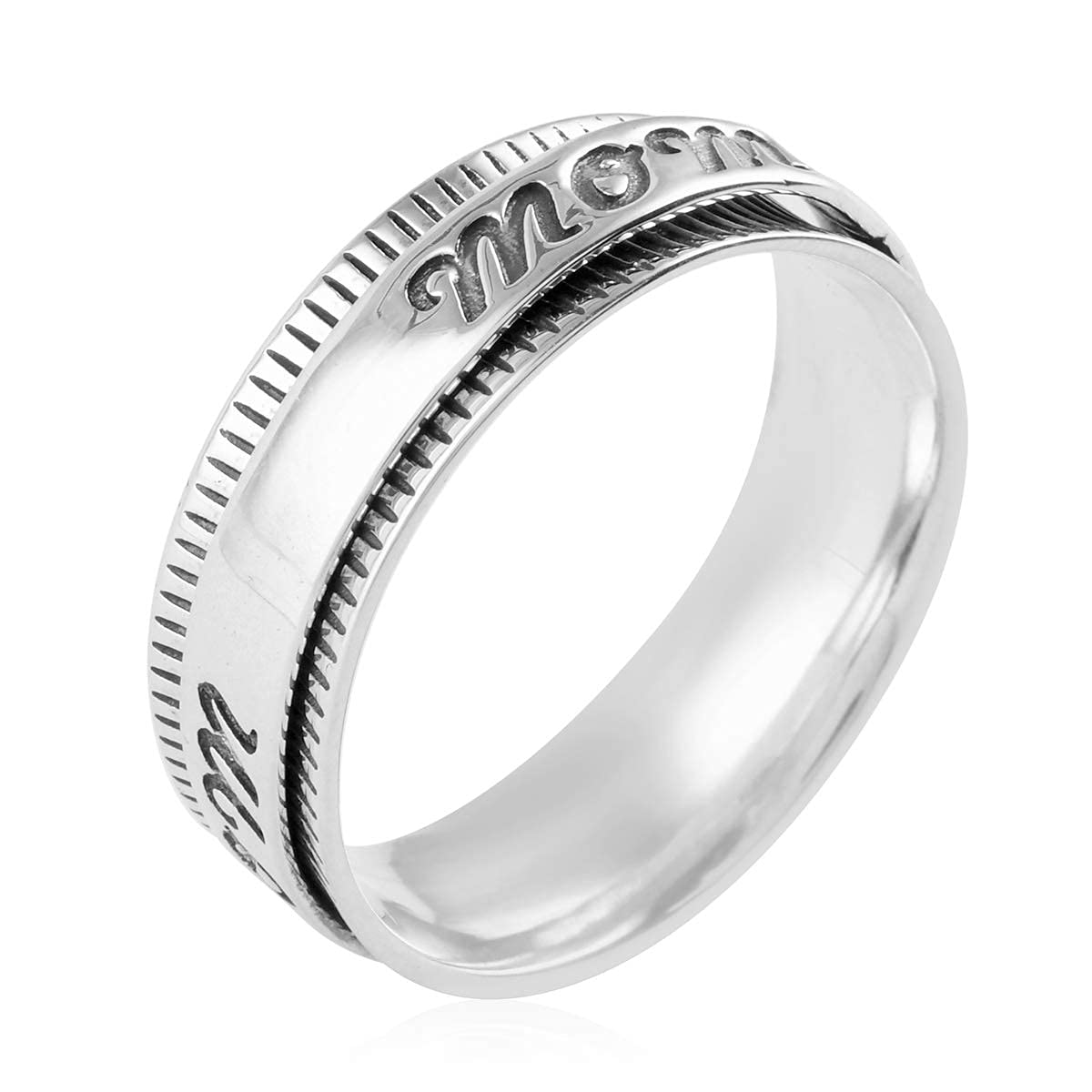 Shop LC Mens Womens Spinner Band Ring 925 Sterling Silver Statement Boho Handmade Jewelry Gifts Stress Relieving Size 10 - Image 4