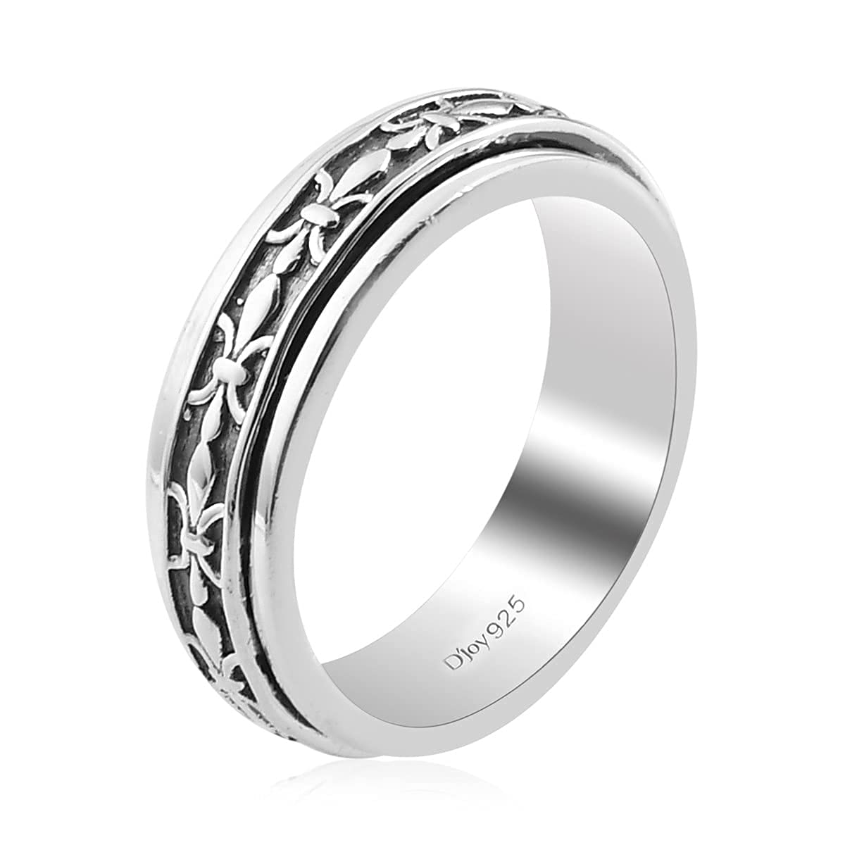 Shop LC Mens Womens Spinner Band Ring 925 Sterling Silver Statement Boho Handmade Stress Relieving Jewelry Gifts - Image 5