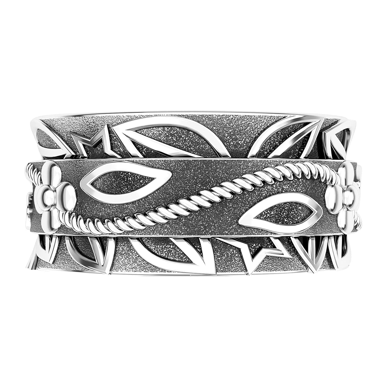 Shop LC 925 Sterling Silver Spinner Ring Boho Handmade Stress Anxiety Relieving Meditation Oxidized Tribal Unique Jewelry Gifts for Women Men - Image 6