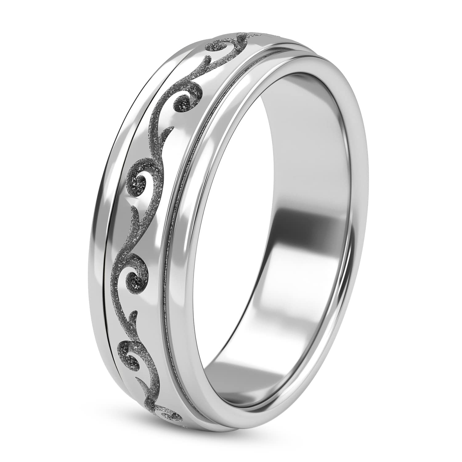 Shop LC 925 Sterling Silver Spinner Ring Boho Handmade Stress Anxiety Relieving Meditation Oxidized Tribal Unique Jewelry Gifts for Women Men - Image 6