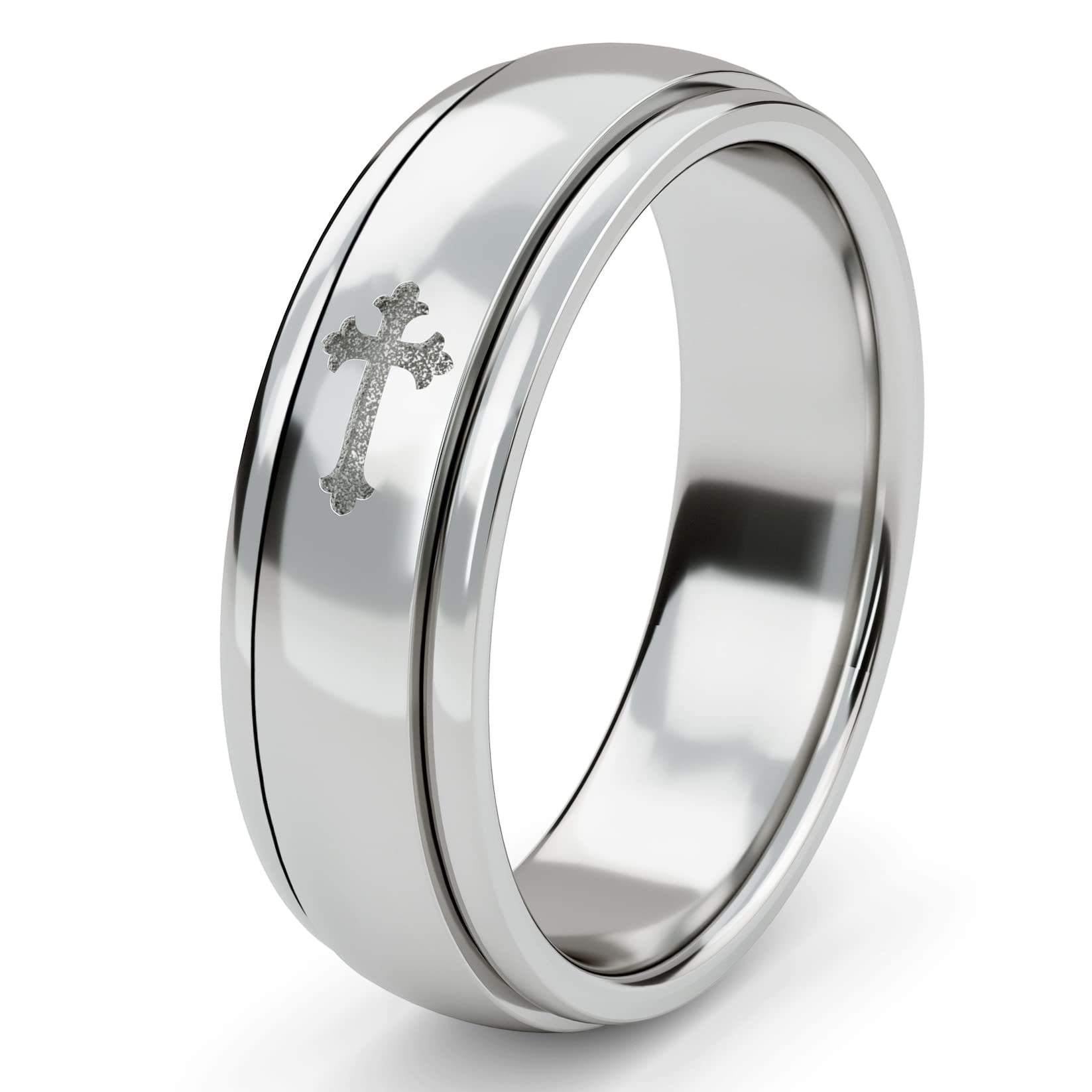 Shop LC Mens Womens Cross Prayer Spinner Band Ring 925 Sterling Silver Statement Boho Handmade Stress Relieving Jewelry Gifts - Image 8