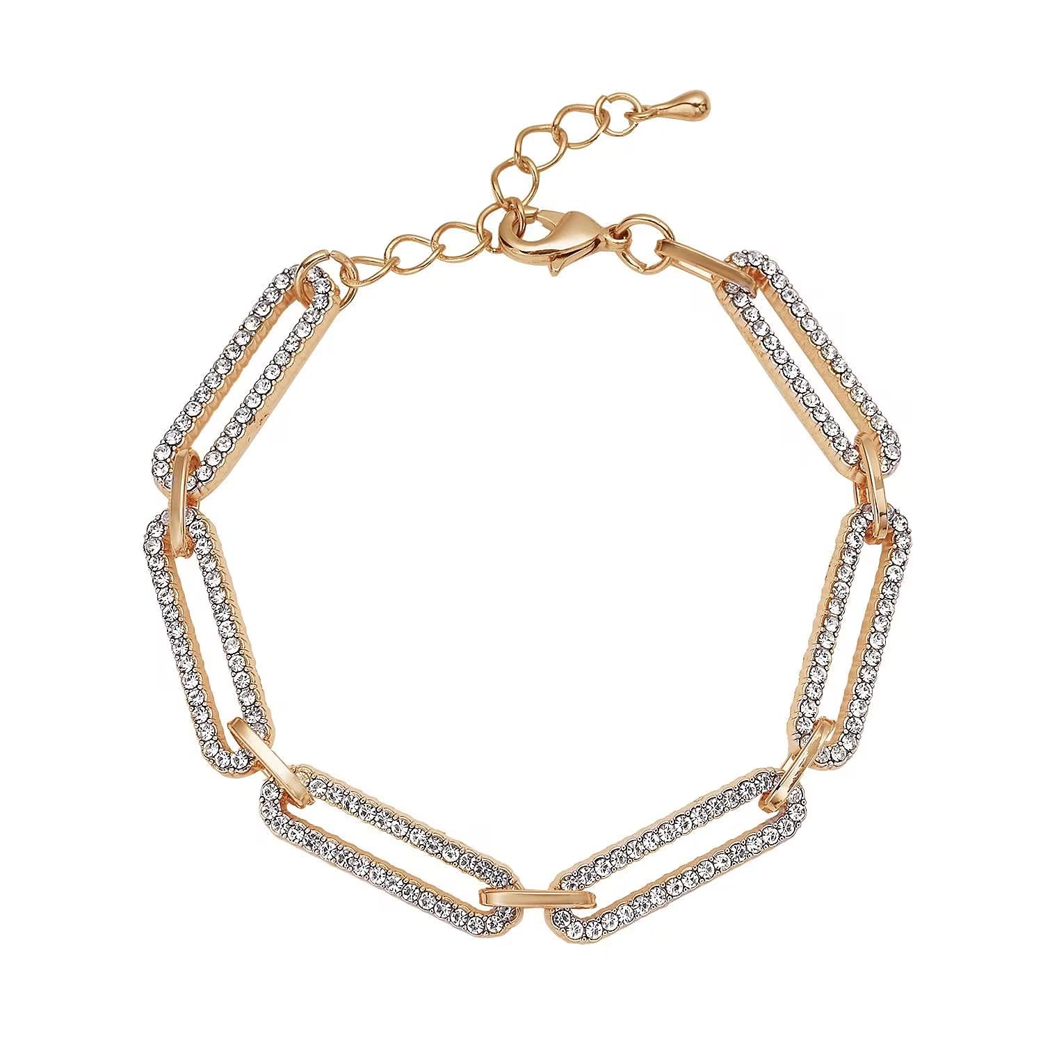 SHOP LC Mix White Paperclip Chain Bracelet for Women Jewelry Birthday Gifts