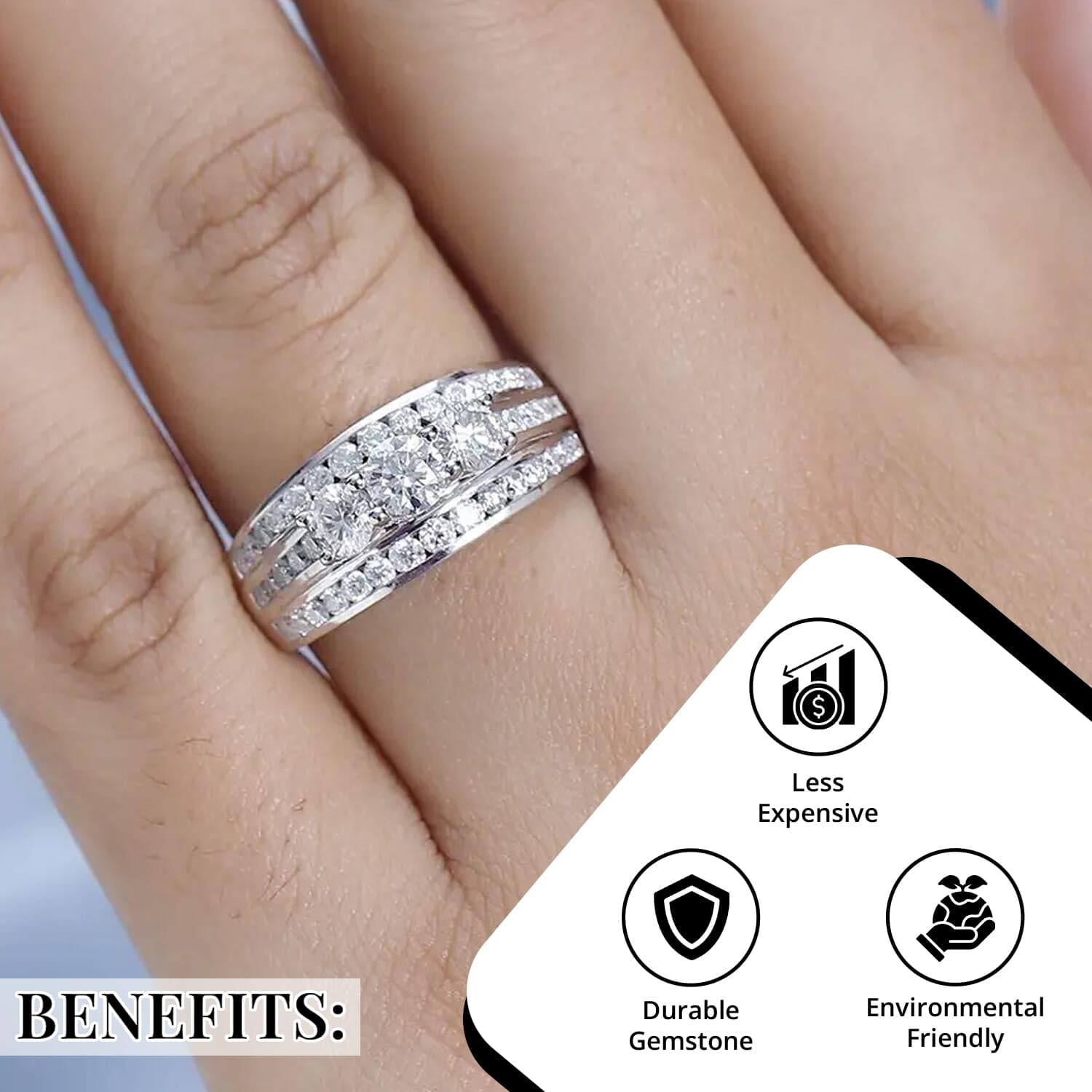 Shop LC Moissanite 925 Sterling Silver Ring for Women Jewelry Birthday Mothers Day Gifts for Women - Image 4