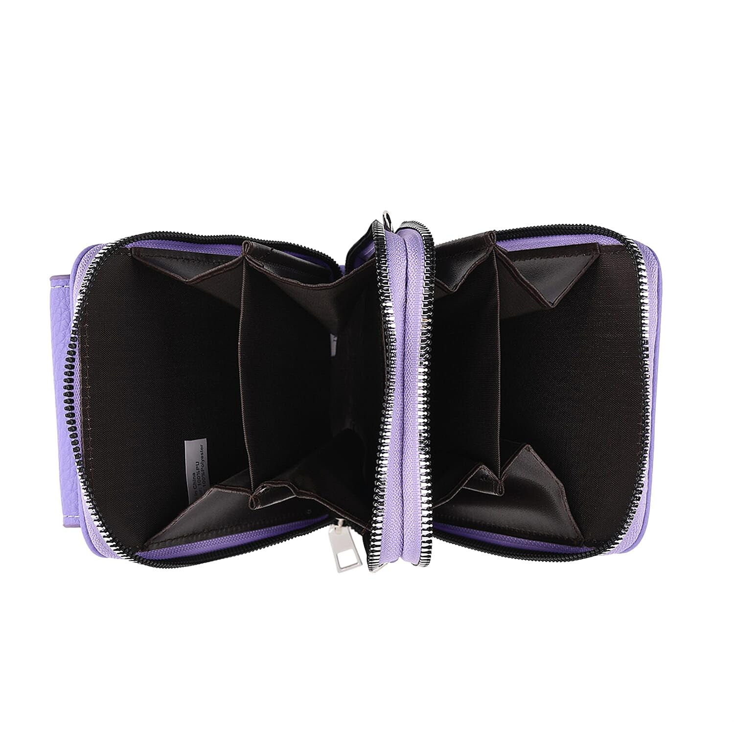 Shop LC Purple Litchi Embossed Faux Leather Crossbody Bag with Woven Shoulder Strap - Image 5
