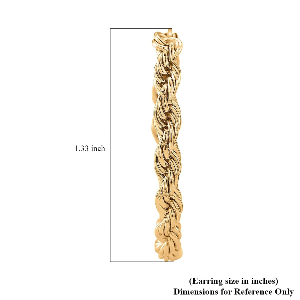 Shop LC Rope Chain Hoop Earrings in ION Plated Yellow Gold Stainless Steel - Image 5