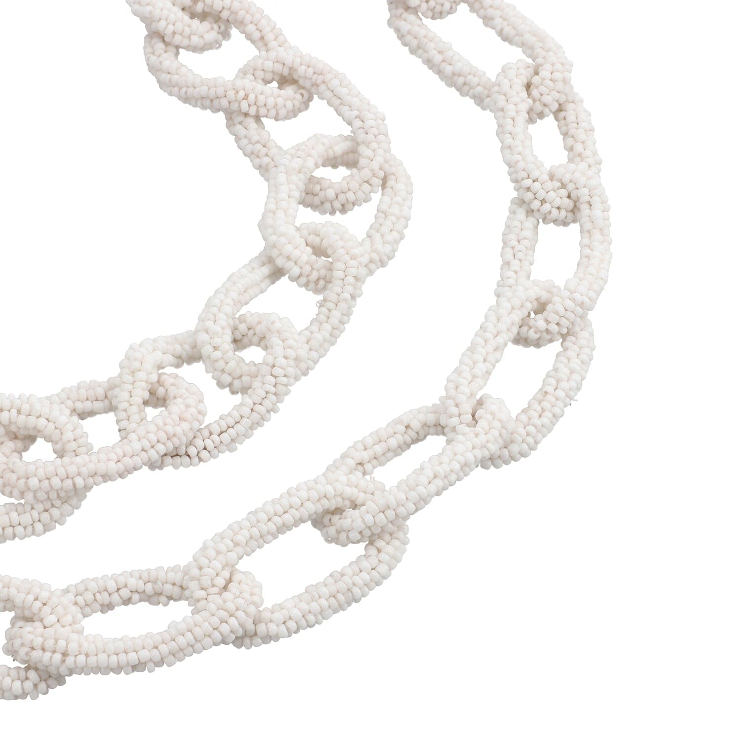 Shop LC Seed Bead Beaded Paper Clip Link Necklace for Women Jewelry Size 28" Boho Western - Image 3