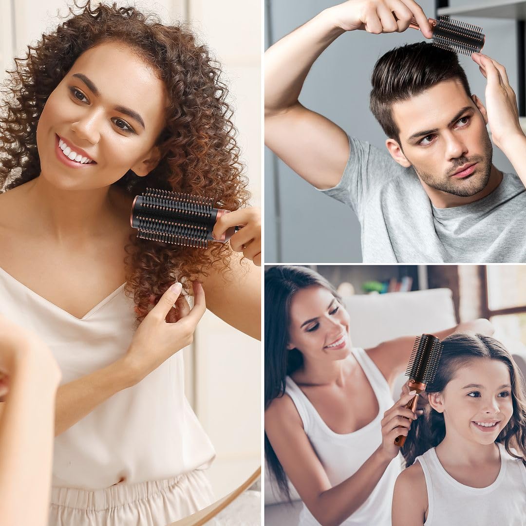 Shop LC Self Cleaning Hair Brush Comb - Detangler Brush Round Brush for Blow Out - Easy Clean Roller Hair Brushes for Women Men Mothers Day Gifts for Mom - Image 3