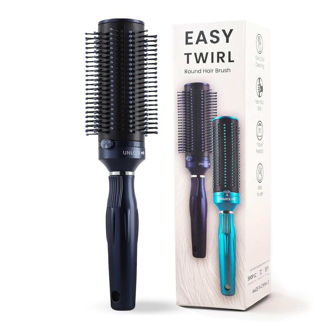 Shop LC Self Cleaning Hair Brush Comb - Detangler Brush Round Brush for Blow Out - Easy Clean Roller Hair Brushes for Women Men Mothers Day Gifts for Mom - Image 7