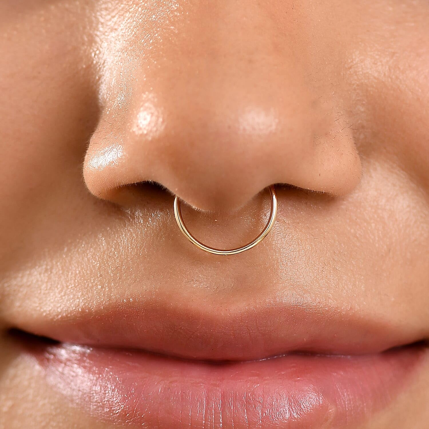 Shop LC Septum Nose Ring in 10K Yellow Gold 0.50 Grams - Image 3