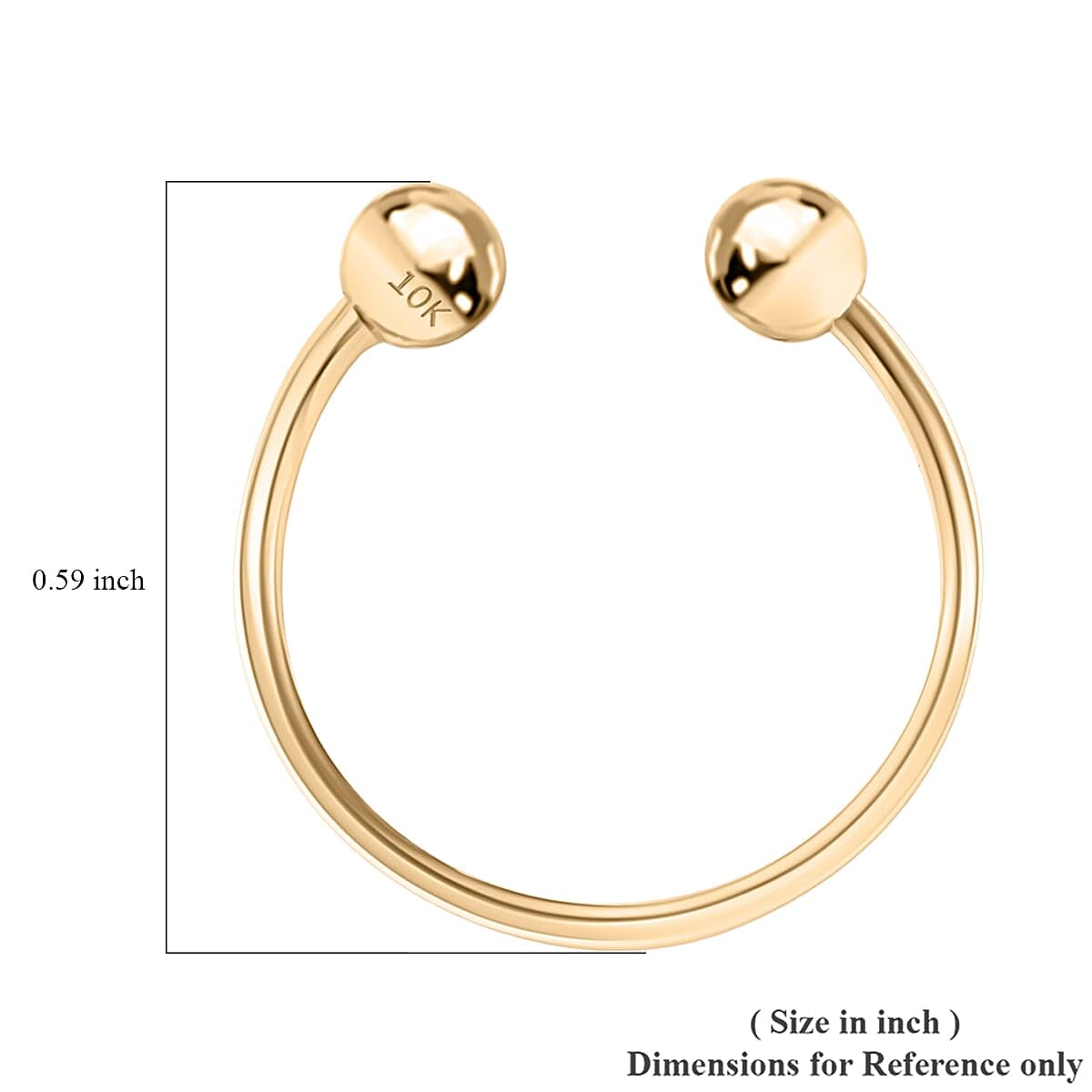 Shop LC Septum Nose Ring in 10K Yellow Gold 0.50 Grams - Image 5