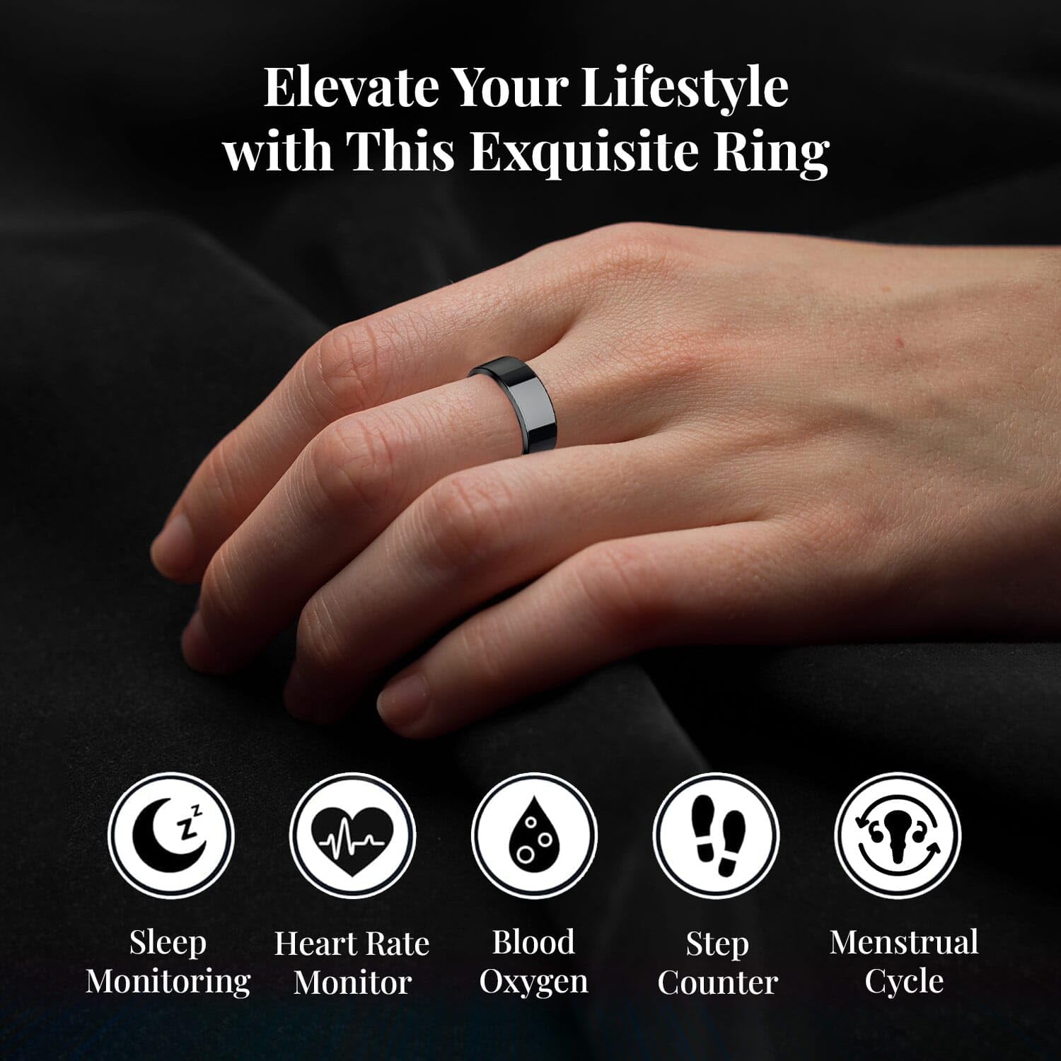 Shop LC Smart Rings for Men Women Multifunctional - Sleep Tracker Ring, Step Tracker, Ring Multisport Modes, P68 Activity & Fitness Trackers - Image 4