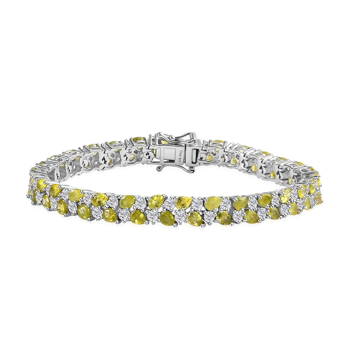 Shop LC Sphene Moissanite 925 Sterling Silver Rhodium Plated Bracelet for Women Jewelry Birthday Mothers Day Gifts