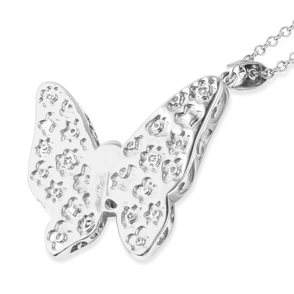 Shop LC Stainless Steel Murano Millefiori Glass Chain Pendant Necklace Costume Promise Stylish Fashion Delicate Gifts for Women Jewelry Size 20" for Women - Image 4