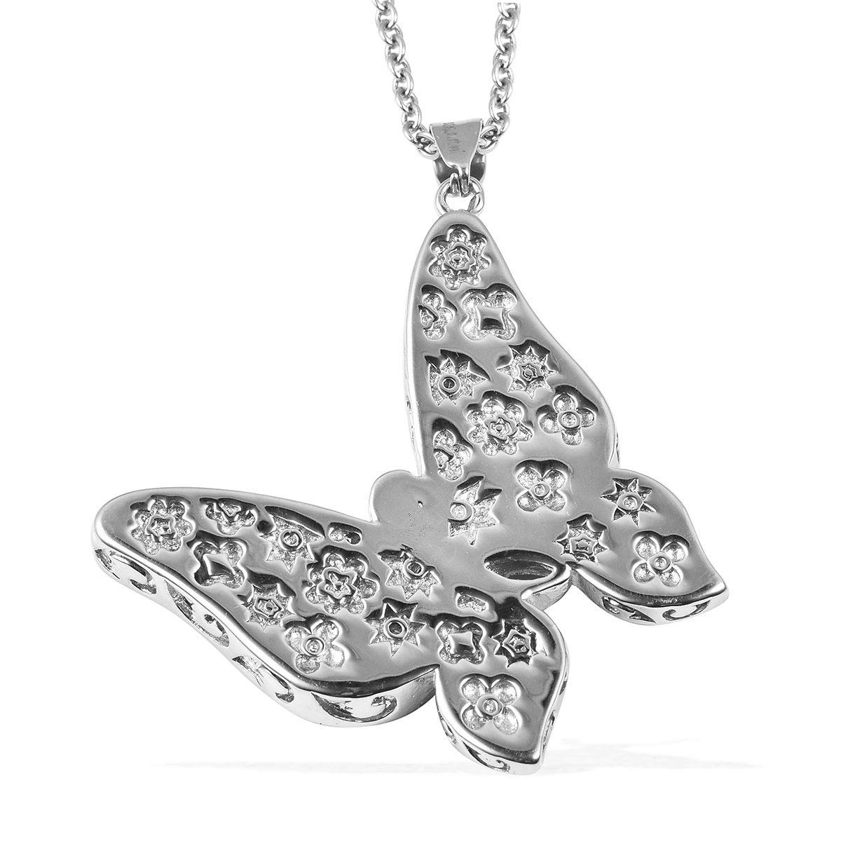 Shop LC Stainless Steel Murano Millefiori Glass Chain Pendant Necklace Costume Promise Stylish Fashion Delicate Gifts for Women Jewelry Size 20" for Women - Image 6