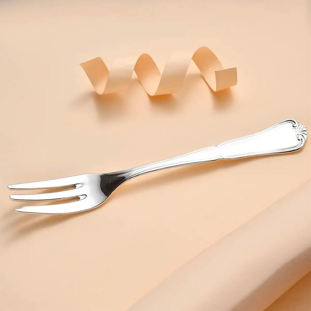 Shop LC Sterling Silver Fork Pure Silver Fork Silver Dinner Fork Premium Fork For Home and Kitchen 26.30 Grams - Image 2