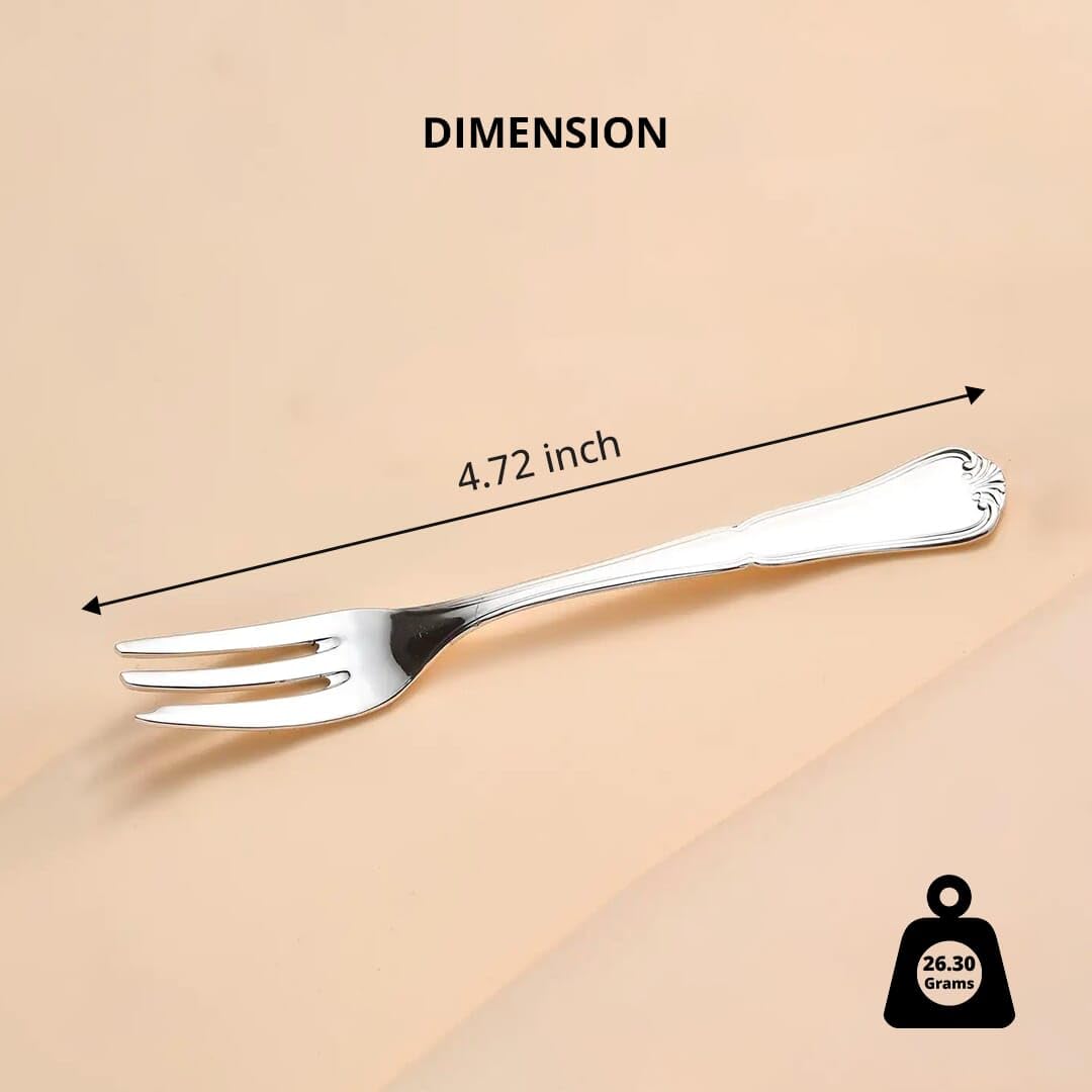 Shop LC Sterling Silver Fork Pure Silver Fork Silver Dinner Fork Premium Fork For Home and Kitchen 26.30 Grams - Image 5