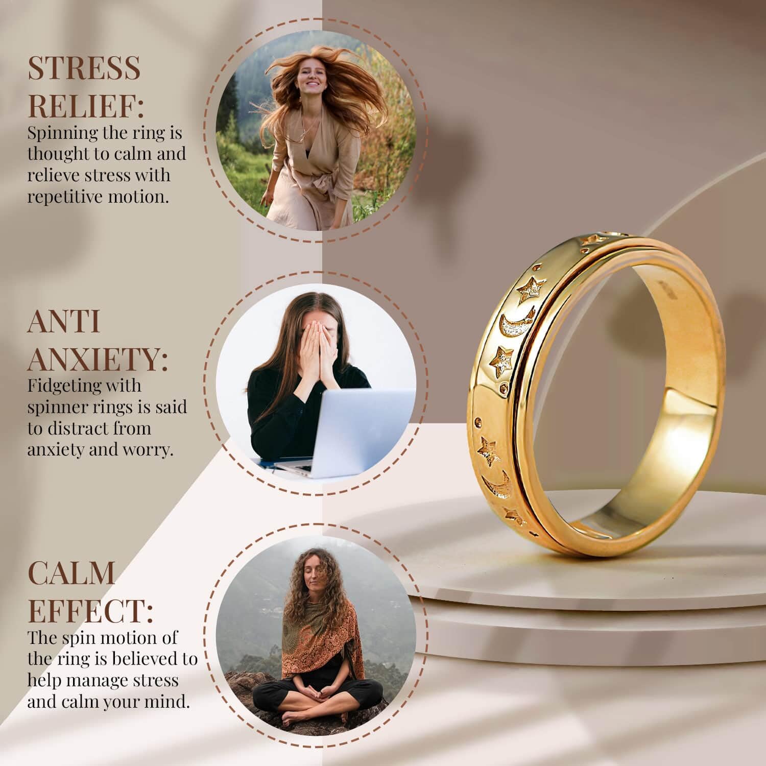 Shop LC Vermeil Rose Gold Plated Ring 925 Sterling Silver Women Mothers Day Gifts Christmas Mothers Day Gifts for Women - Image 5