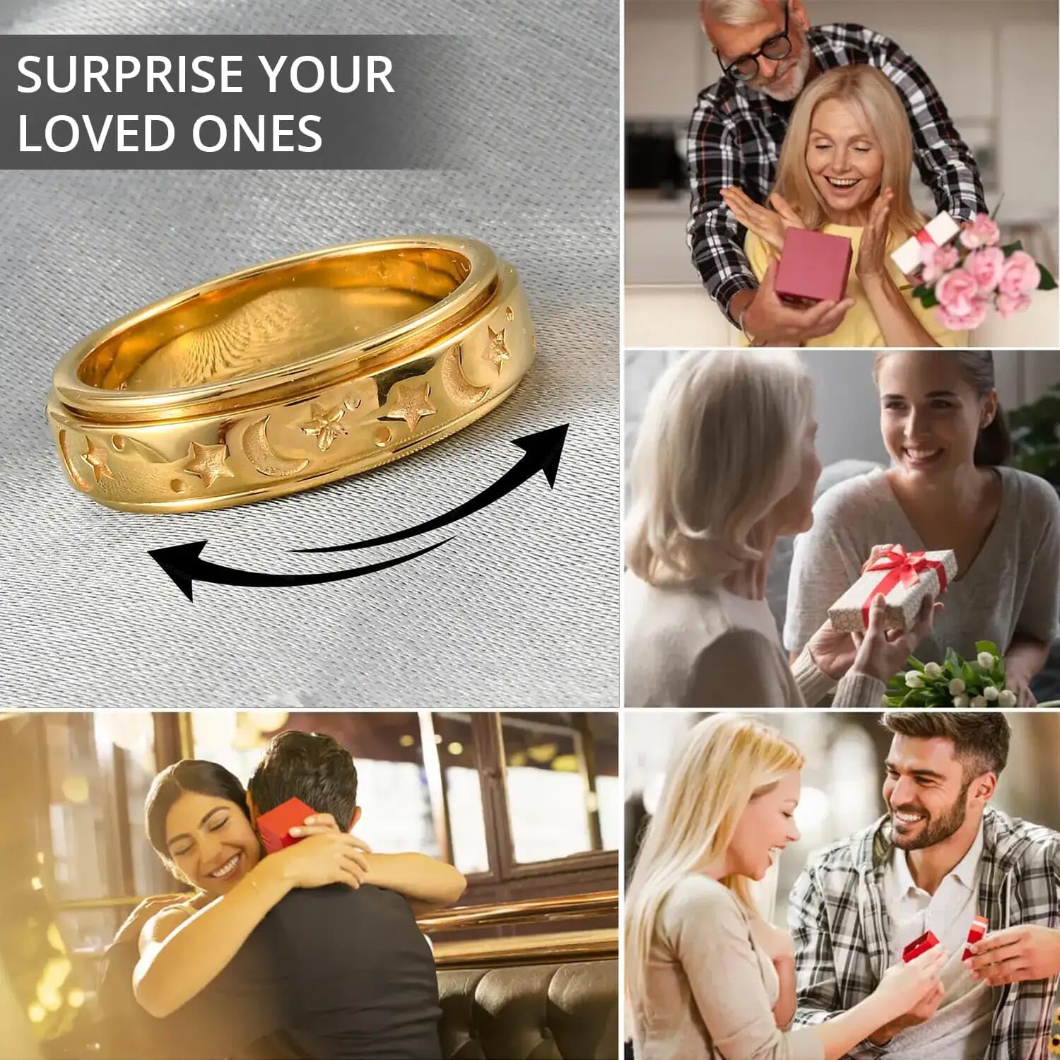 Shop LC Vermeil Rose Gold Plated Ring 925 Sterling Silver Women Mothers Day Gifts Christmas Mothers Day Gifts for Women - Image 6