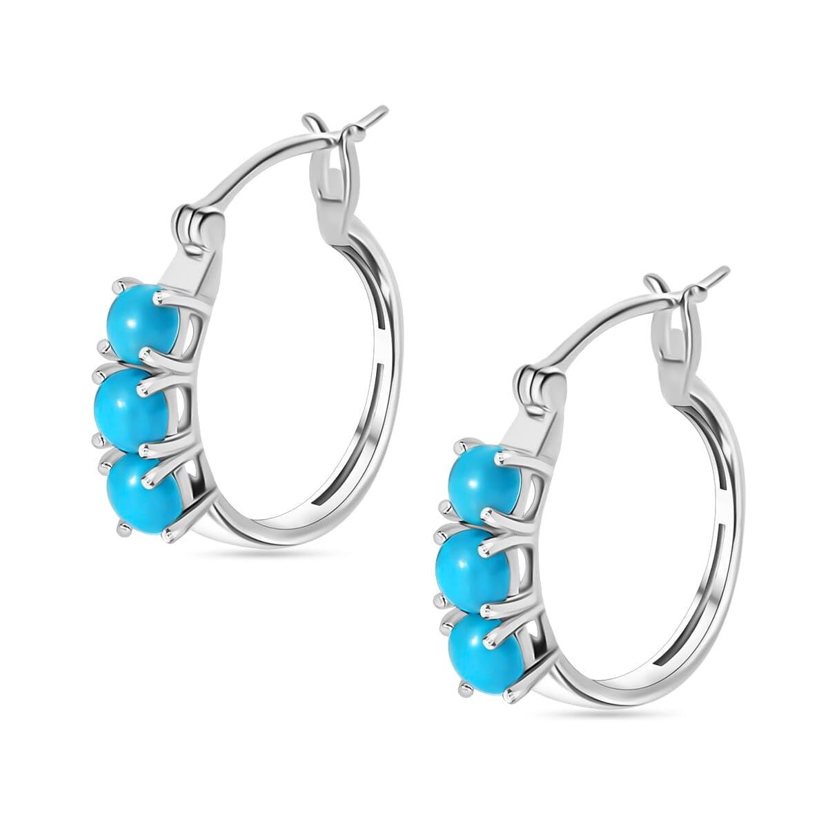 Sleeping Beauty Turquoise 925 Sterling Silver Earrings for Women Jewelry Ct 1.48 Birthday Christmas Gifts for Women - Image 6