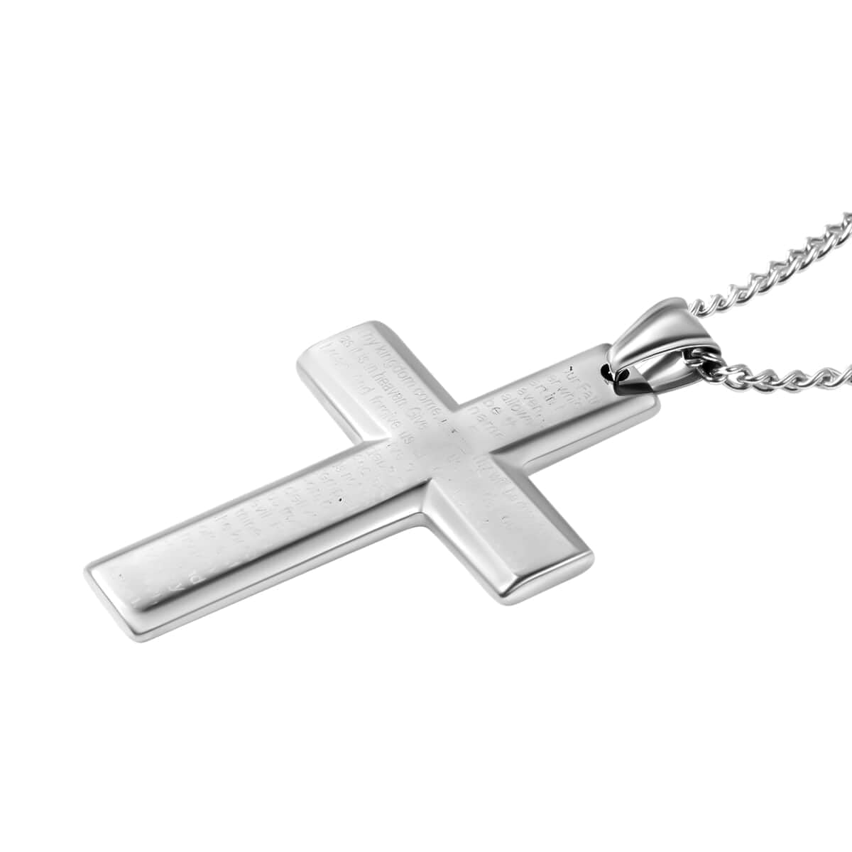 Stainless Steel Cross Necklace Pendant Bracelet - Costume Jewelry Set for Women Necklaces Size 24 Inches Catholic Faith Religious Christian Jewelry - Anniversary Birthday Christmas Gifts for Women - Image 4