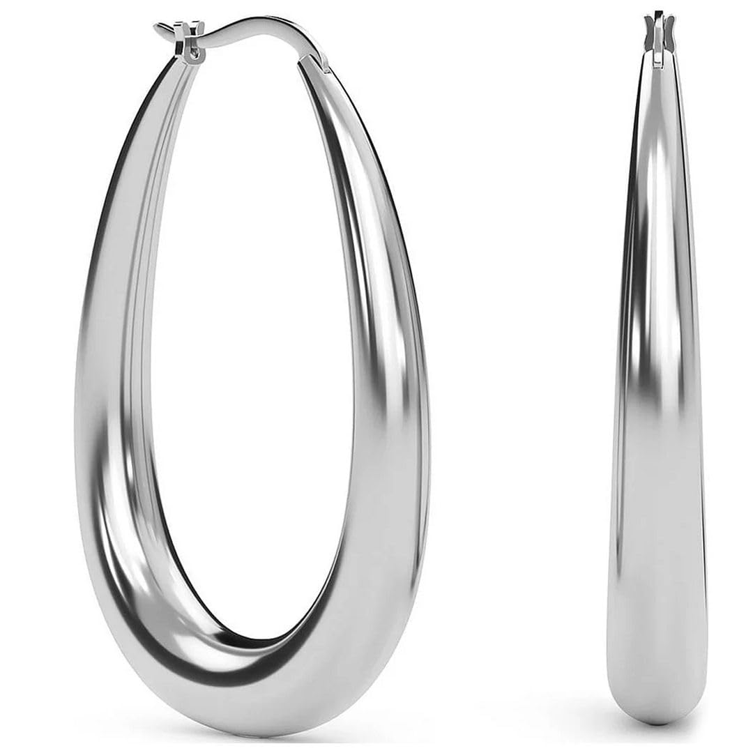 Stainless Steel Hoop Earrings for Women - Stainless Steel Earrings for Women Fashion Jewelry - Dangle Statement Unique Cute Engagement Anniversary Statement Gifts for Her