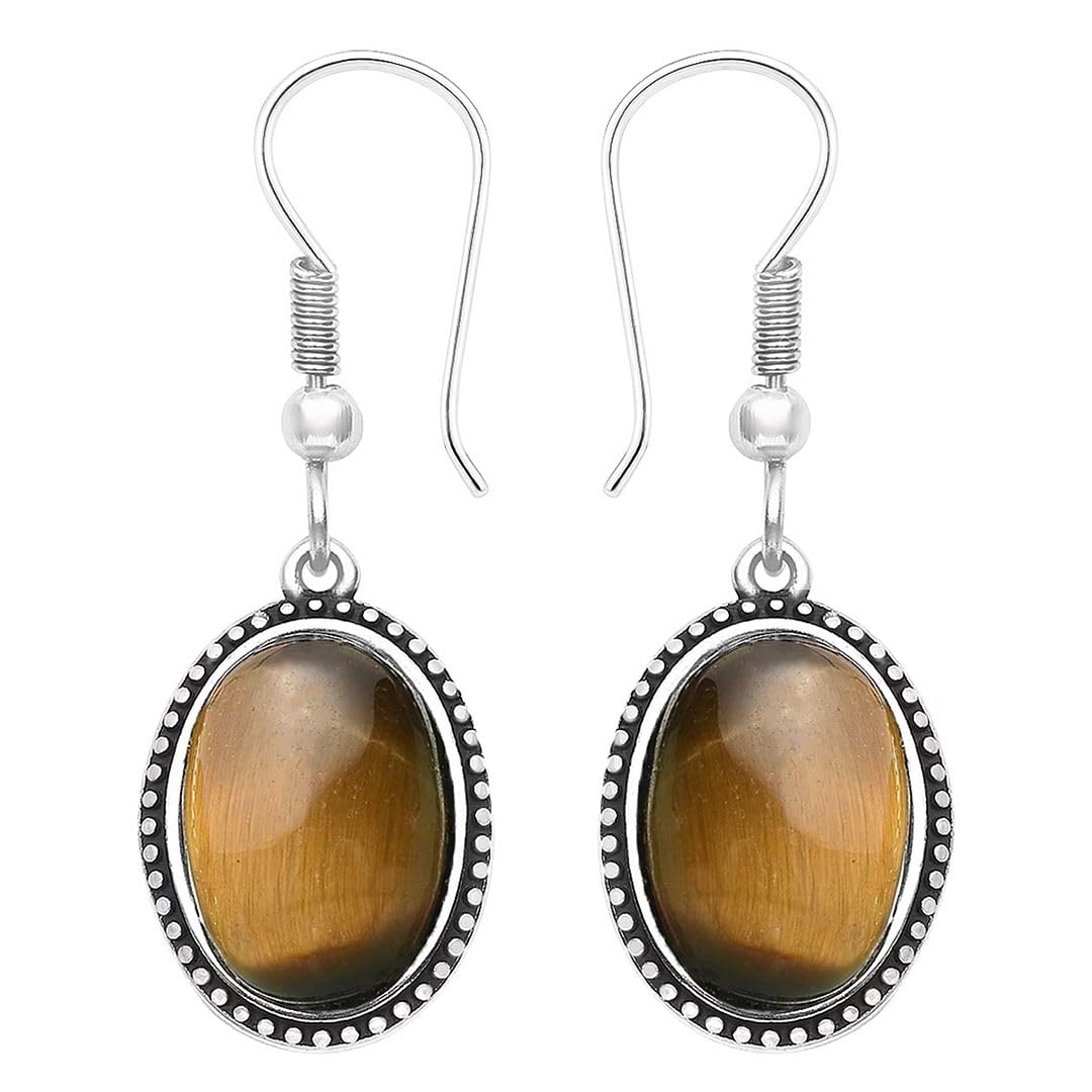 Stainless Steel Natural Gemstones Dangle Earrings for Women Jewelry Birthday Christmas Gifts for Women