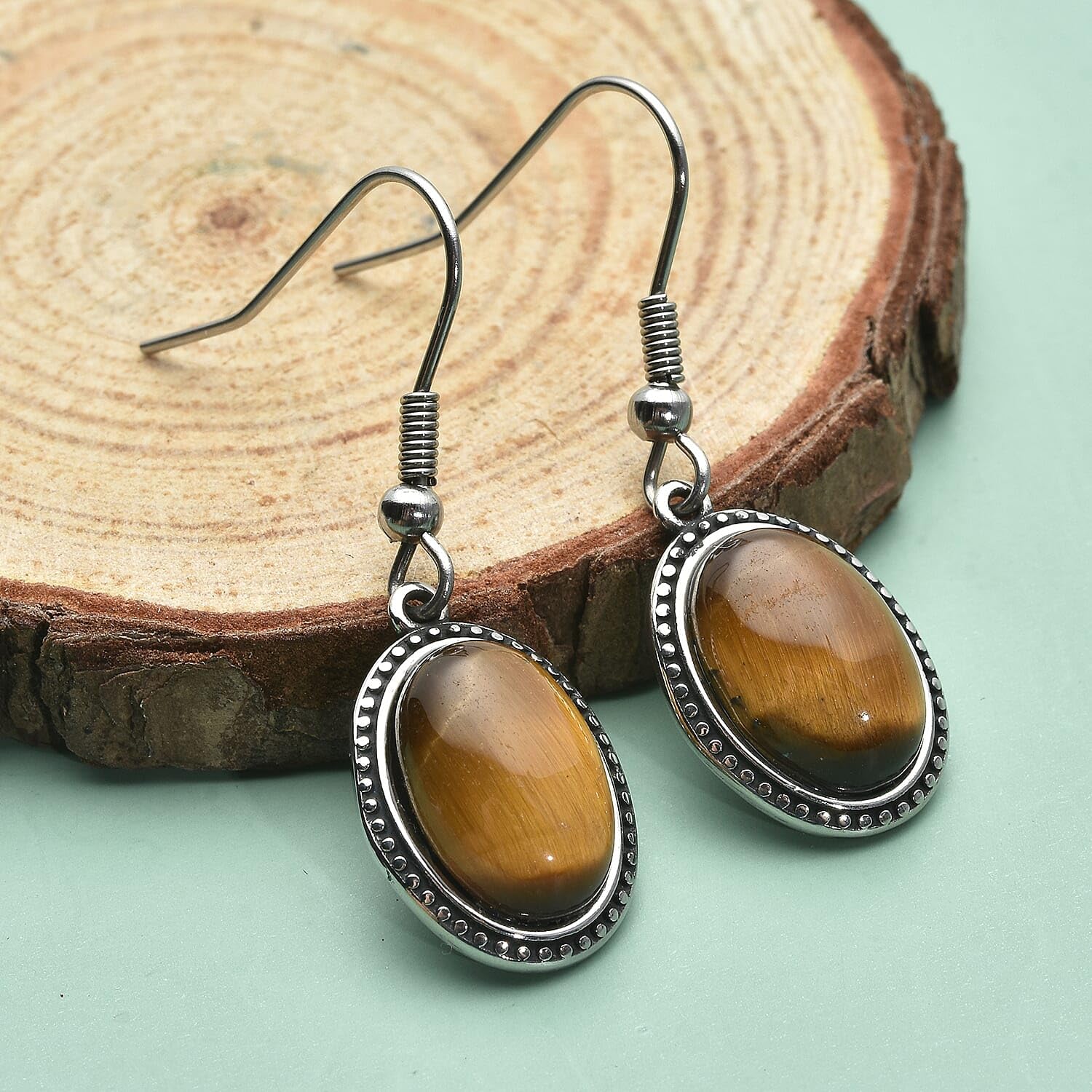 Stainless Steel Natural Gemstones Dangle Earrings for Women Jewelry Birthday Christmas Gifts for Women - Image 2