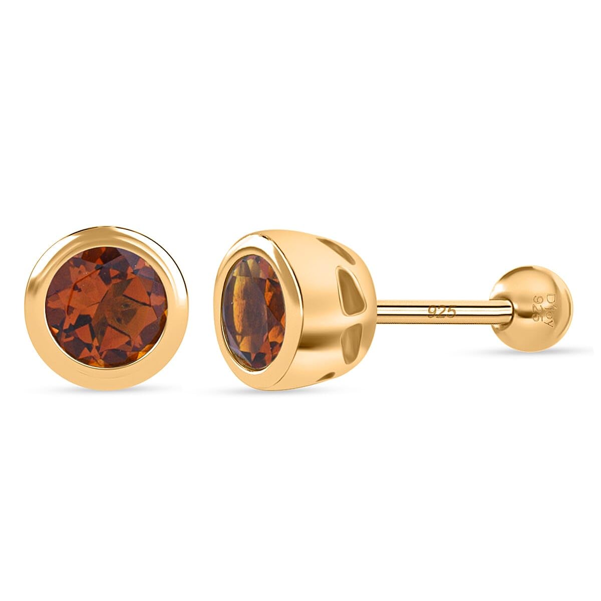 Stud Earrings in 18K Vermeil Yellow Gold Over Sterling Silver Jewelry for Women Christmas Gifts