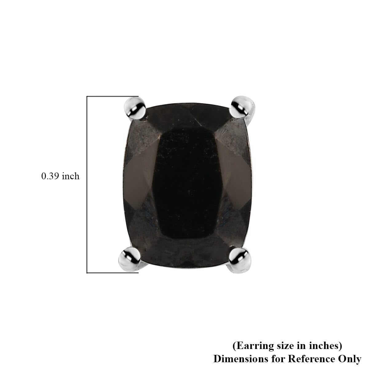 Stud Solitaire Earrings Platinum Plated 925 Sterling Silver Black Karelian Shungite Unique Birthday Christmas Gifts for Women Ct 2.1 - Image 5