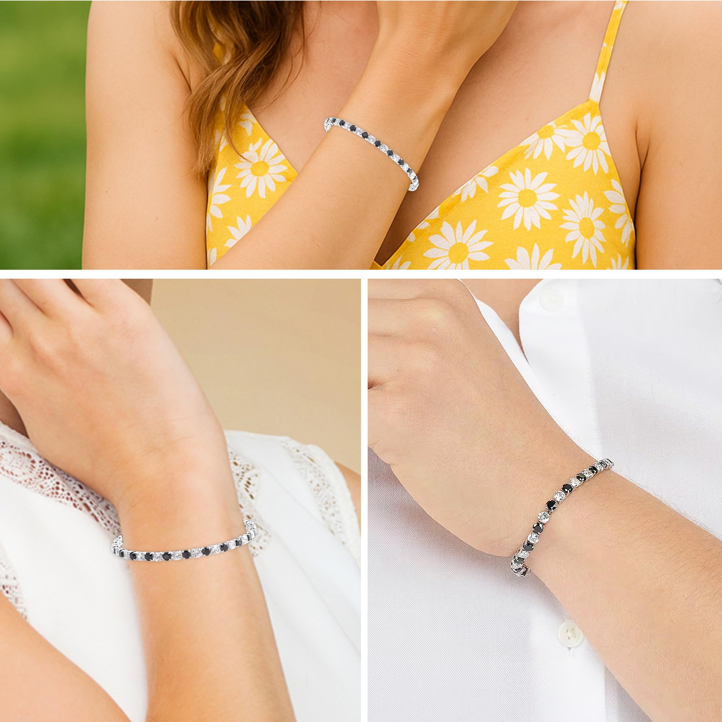 Tennis Bracelets for Women - Cubic Zirconia Bracelet for Women - Dainty Cute Fashion Womens Bracelets CZ Jewelry - 8" Inches Birthday Christmas Gifts - Image 2