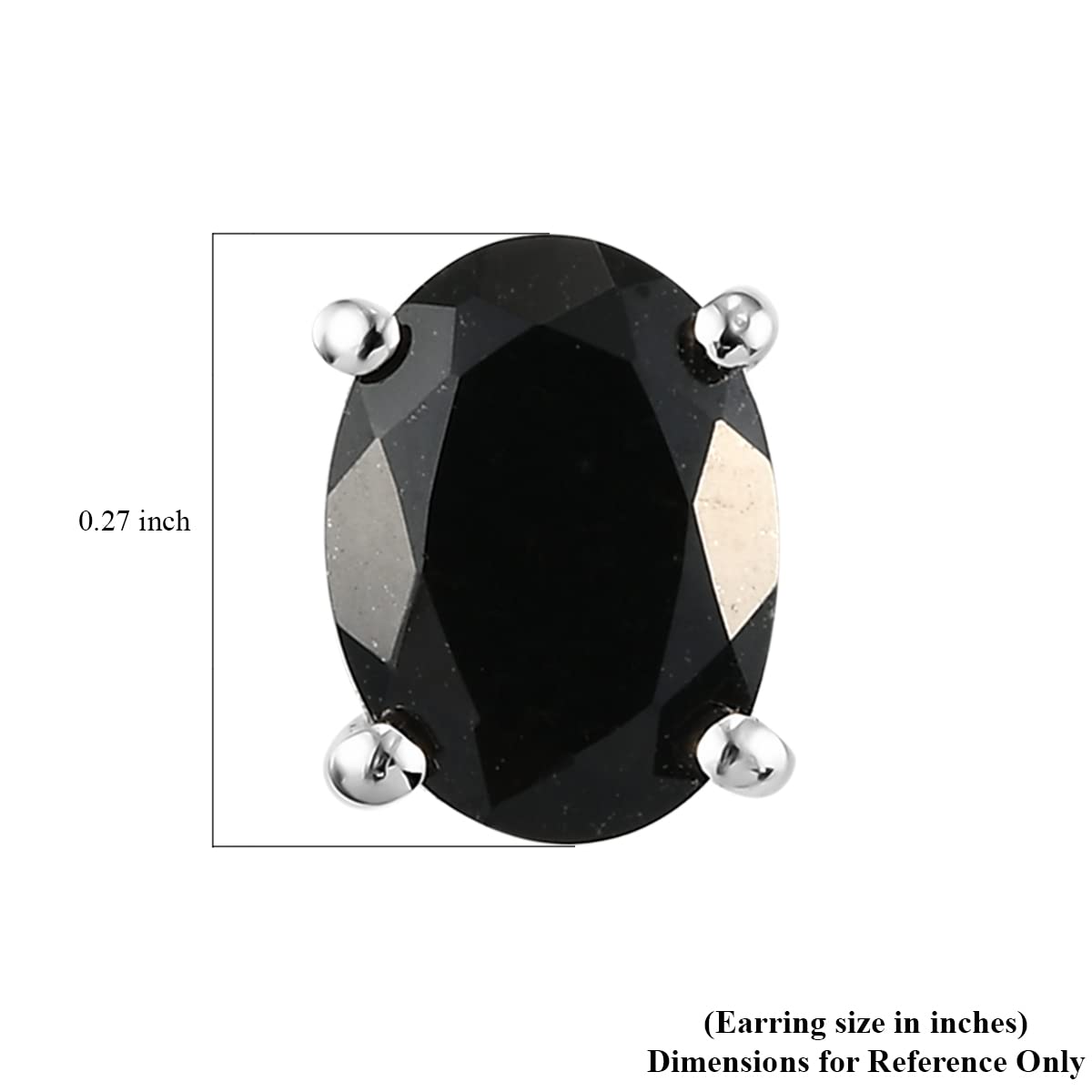 Tourmaline Black Stud Earrings for Women 925 Sterling Silver Platinum Plated Goth Comfy Birthday Christmas Gifts for Women - Image 7