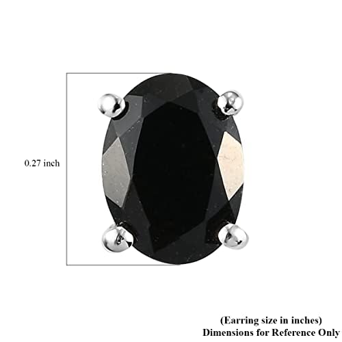 Tourmaline Black Stud Earrings for Women 925 Sterling Silver Platinum Plated Goth Comfy Birthday Christmas Gifts for Women - Image 7