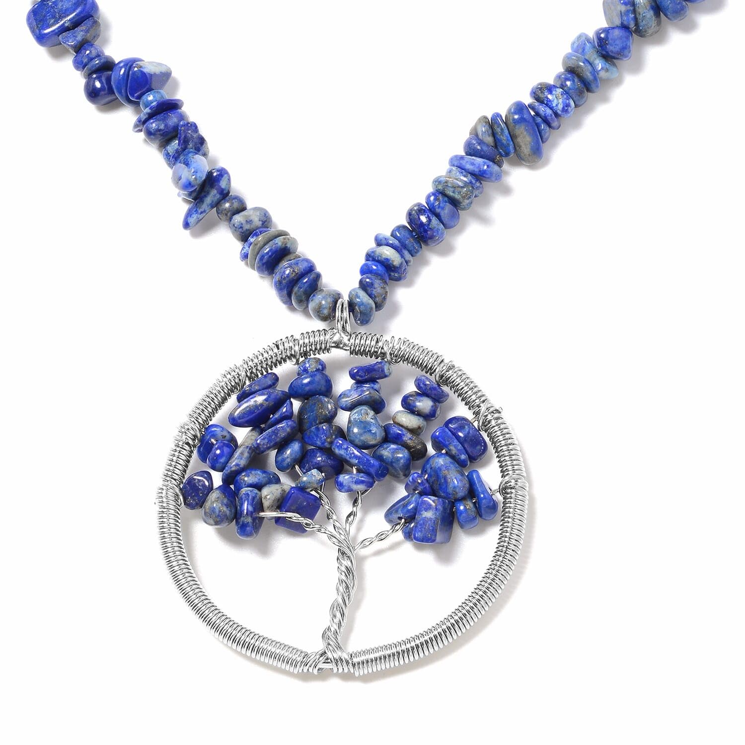 Tree of Life Costume Jewelry Sets for Women - Birthstone Necklace for Women & Dangle Earrings - Tree of Life Necklace Set Fashion - Lapis Lazuli Necklaces Gemstone 18-20" Christmas Gifts - Image 3