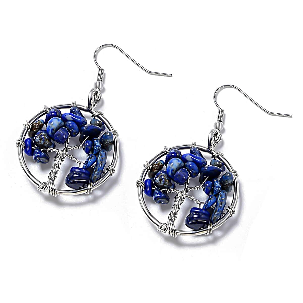 Tree of Life Costume Jewelry Sets for Women - Birthstone Necklace for Women & Dangle Earrings - Tree of Life Necklace Set Fashion - Lapis Lazuli Necklaces Gemstone 18-20" Christmas Gifts - Image 5