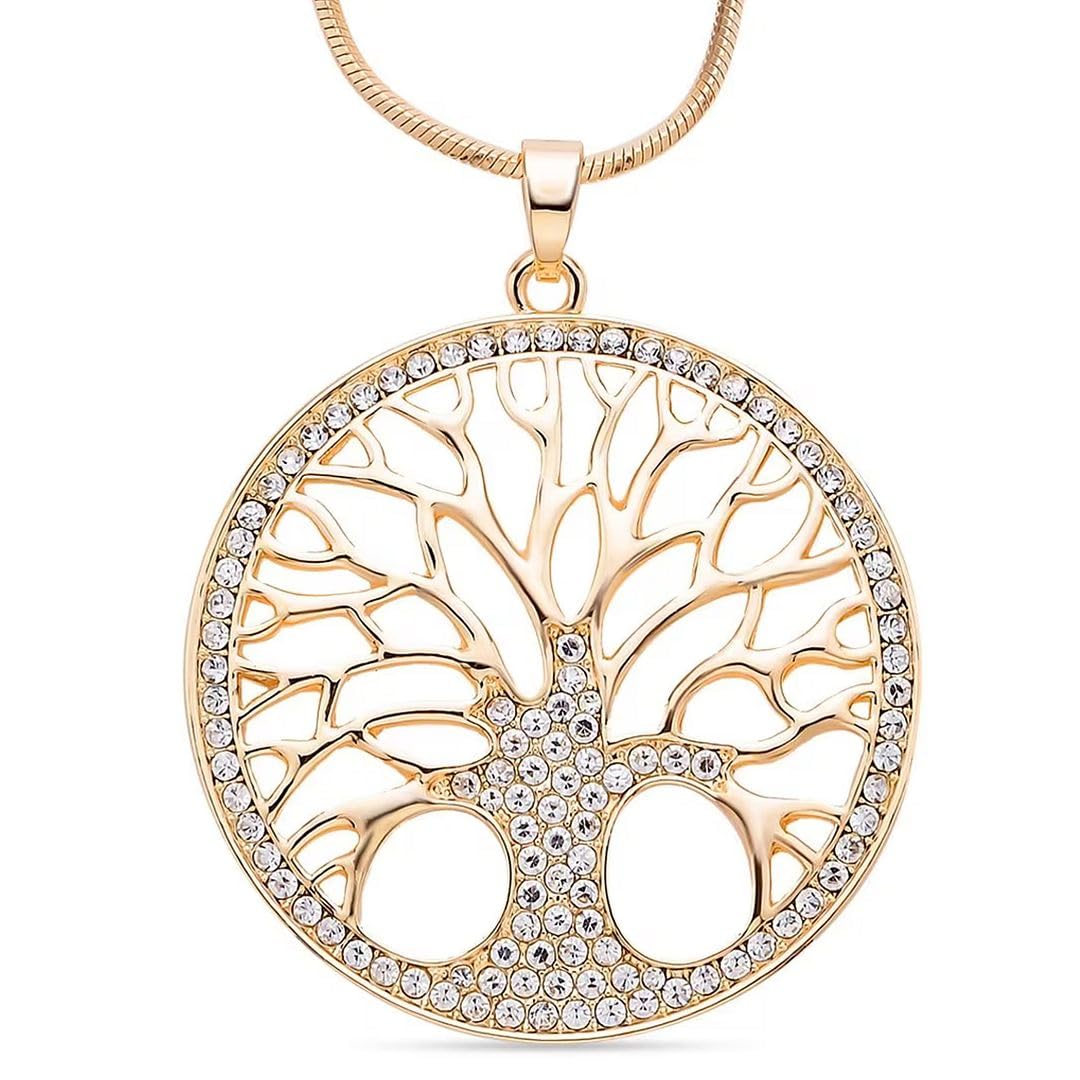 Tree of Life Necklaces for Women - Crystal Tree Charm Necklace Pendant Cute Beach Jewelry - Christmas Gifts Rose/Silver/Gold Tone Plating Size - 28 Inch with 2 inch extender Birthday Christmas Gifts