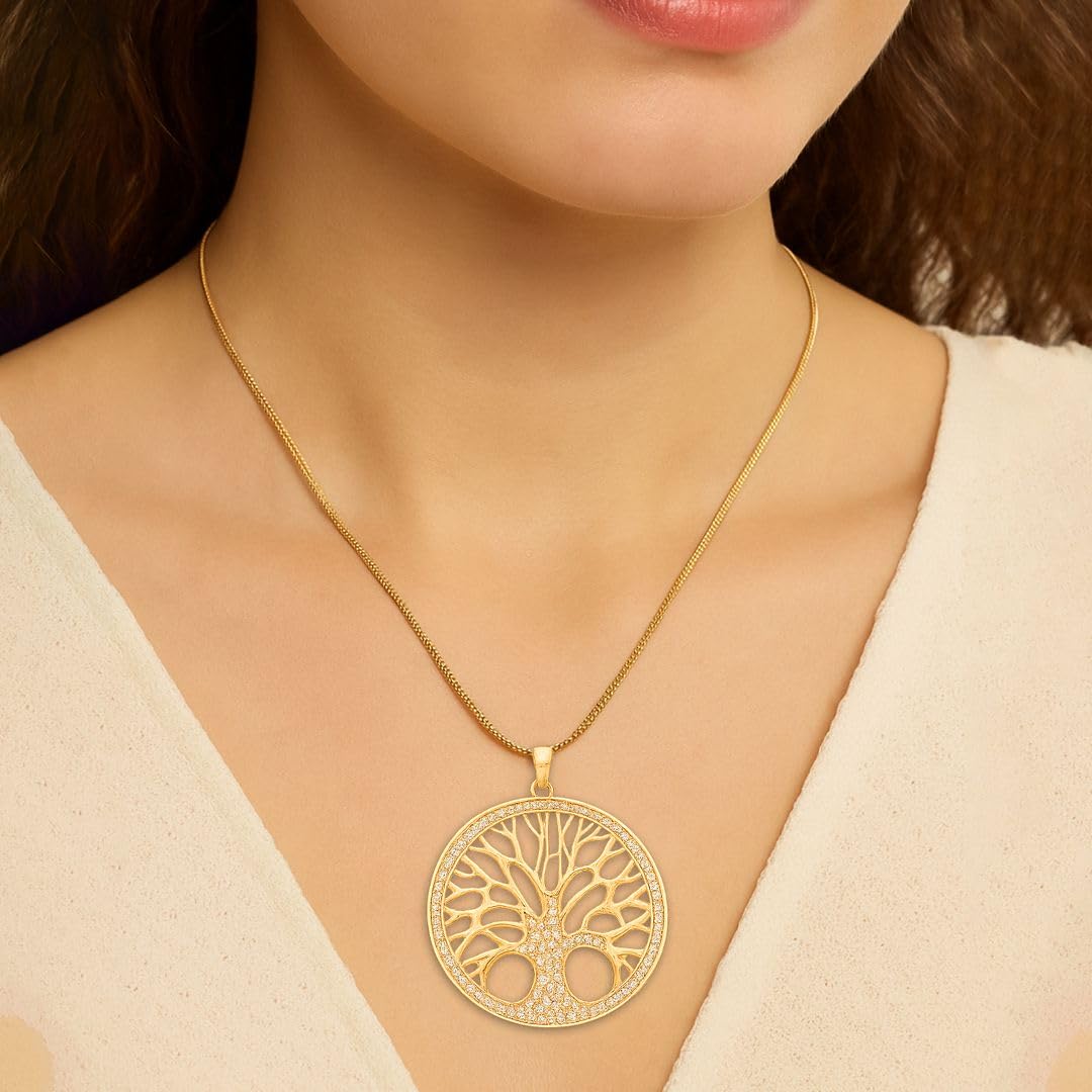 Tree of Life Necklaces for Women - Crystal Tree Charm Necklace Pendant Cute Beach Jewelry - Christmas Gifts Rose/Silver/Gold Tone Plating Size - 28 Inch with 2 inch extender Birthday Christmas Gifts - Image 4