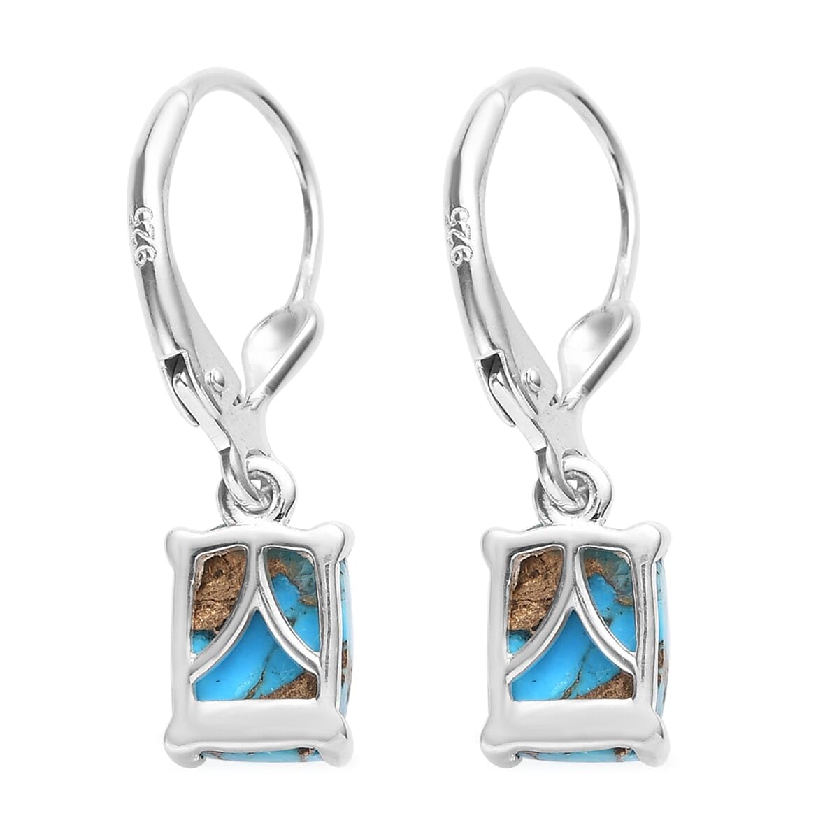 Turquoise 925 Sterling Silver Dangle Drop Earrings for Women Jewelry Ct 2.05 Birthday Christmas Gifts for Women - Image 4