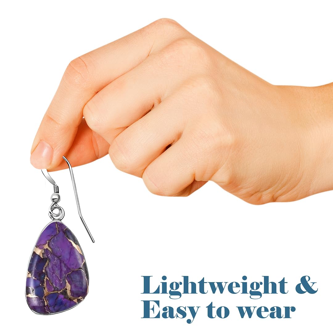 Western Turquoise Earrings for Women in 925 Sterling Silver Drop Dangle Earrings Fashion Boho Cowgirl Accessories Vintage Turquoise Jewelry for Women Gifts - Image 6