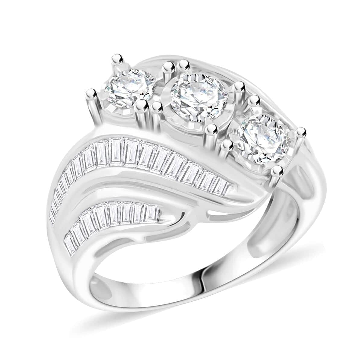 White Diamond Round 10K White Gold Ring for Women Jewelry Birthday Christmas Gifts Size 7 Ct 2