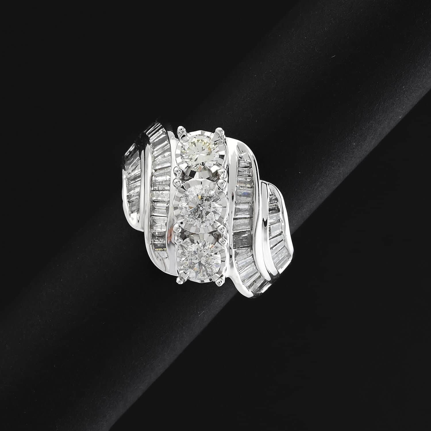 White Diamond Round 10K White Gold Ring for Women Jewelry Birthday Christmas Gifts Size 7 Ct 2 - Image 2