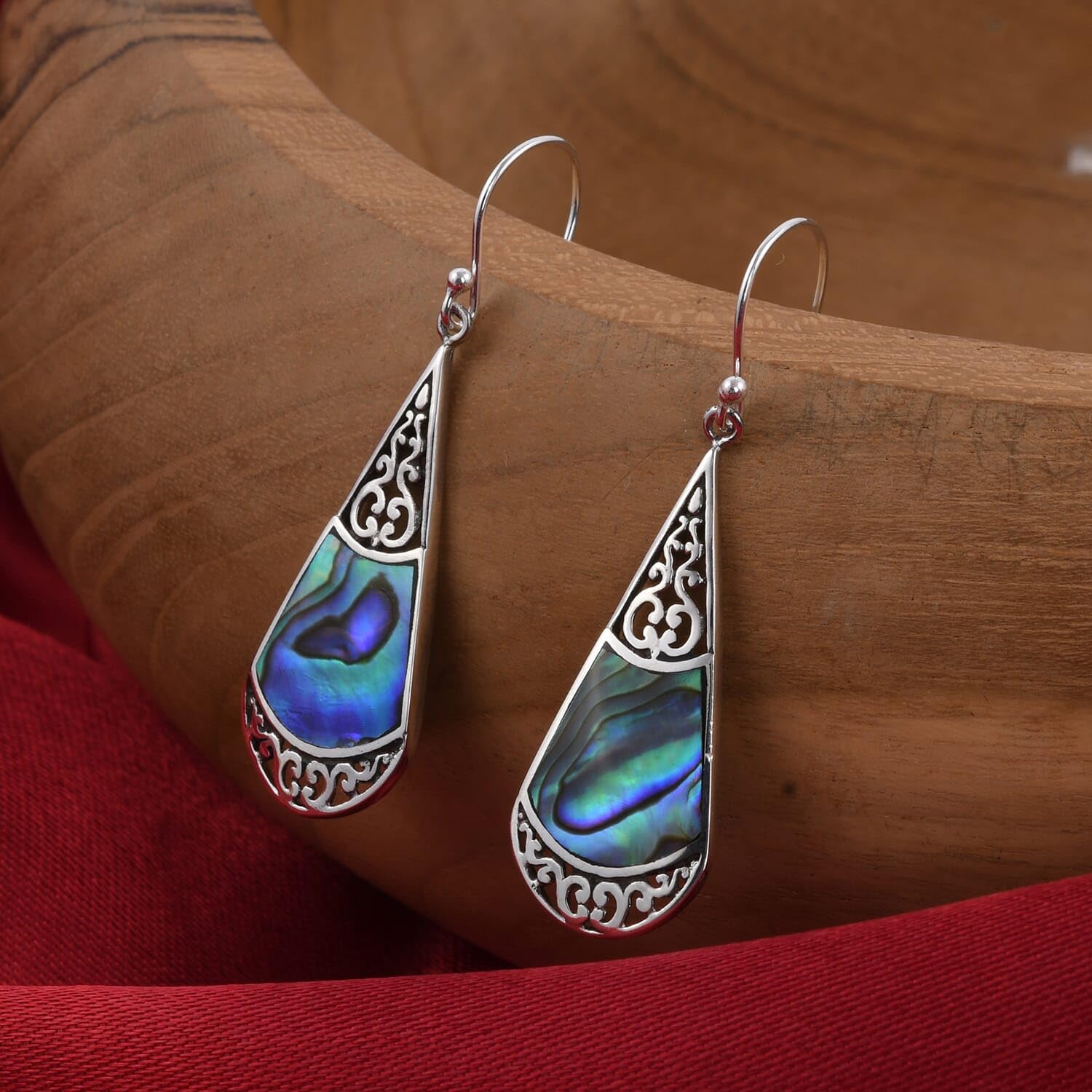 Womens Earrings Dangle - 925 Sterling Silver Earrings for Women - Beach Boho Abalone Shell Jewelry Anniversary Birthday Christmas Gifts - Image 2
