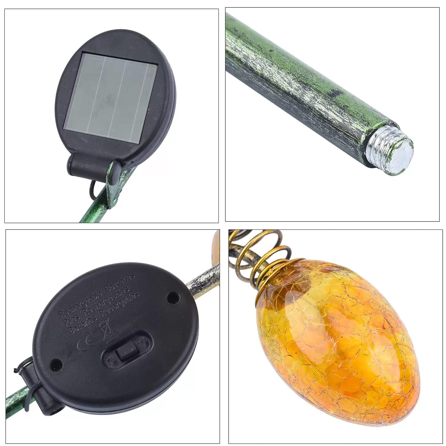 Yellow Bee Decorations Garden Stakes Solar Lights Outdoor Color Changing LED Light, Auto On/Off Metal Yard Art Solar Garden Decor for Outside - 9 inches x 38 inches Christmas Gifts - Image 5